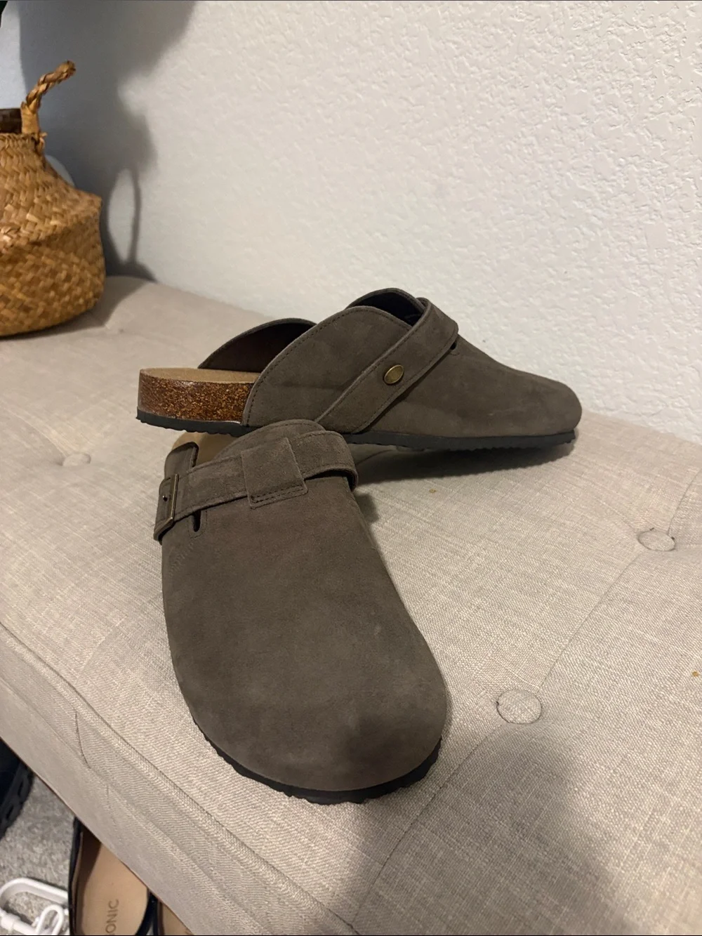 Men's Suede Slip-On Clog Mule in Dark Brown 10